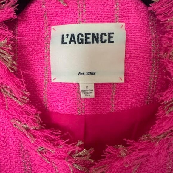 NEW, L'Agence Tinlee Jacket in Pink and Gold Size 2 - Picture 5 of 7